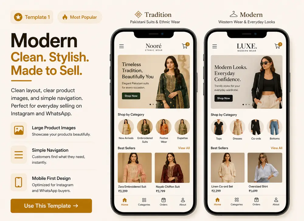 Modern storefront preview