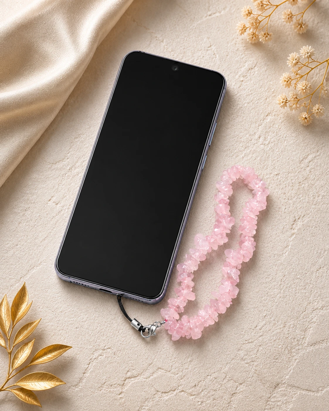 Rose Quartz Crystal Mobile Charm