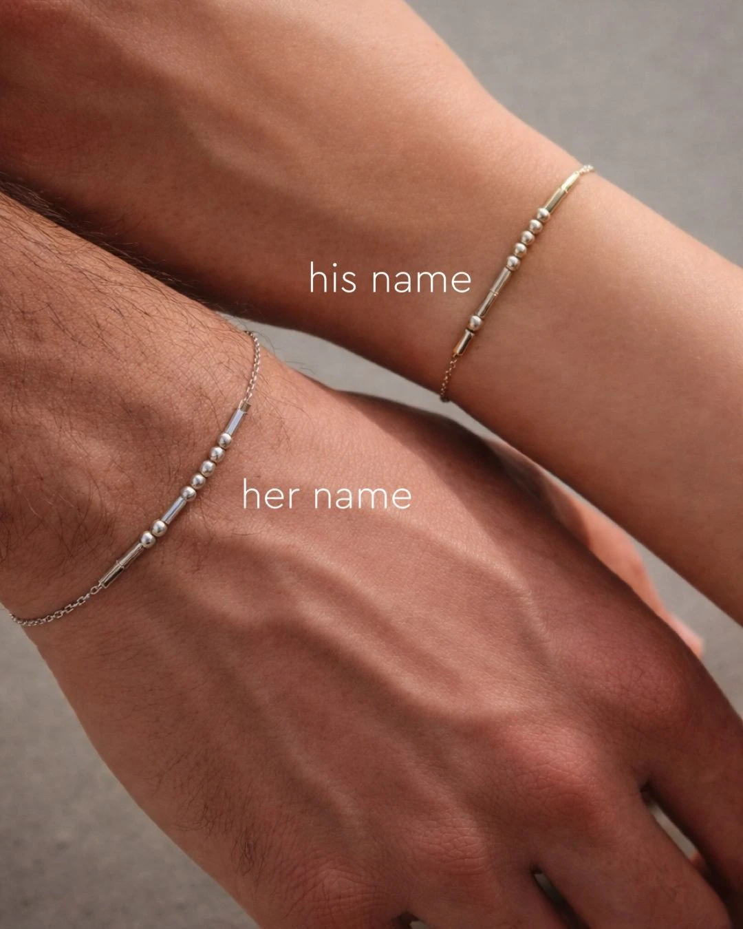 Morse code bracelets (pair)