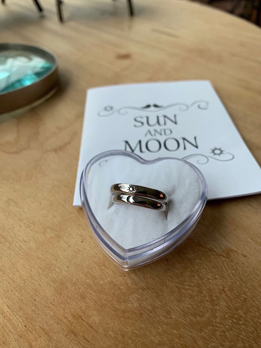 Sun & Moon rings pair